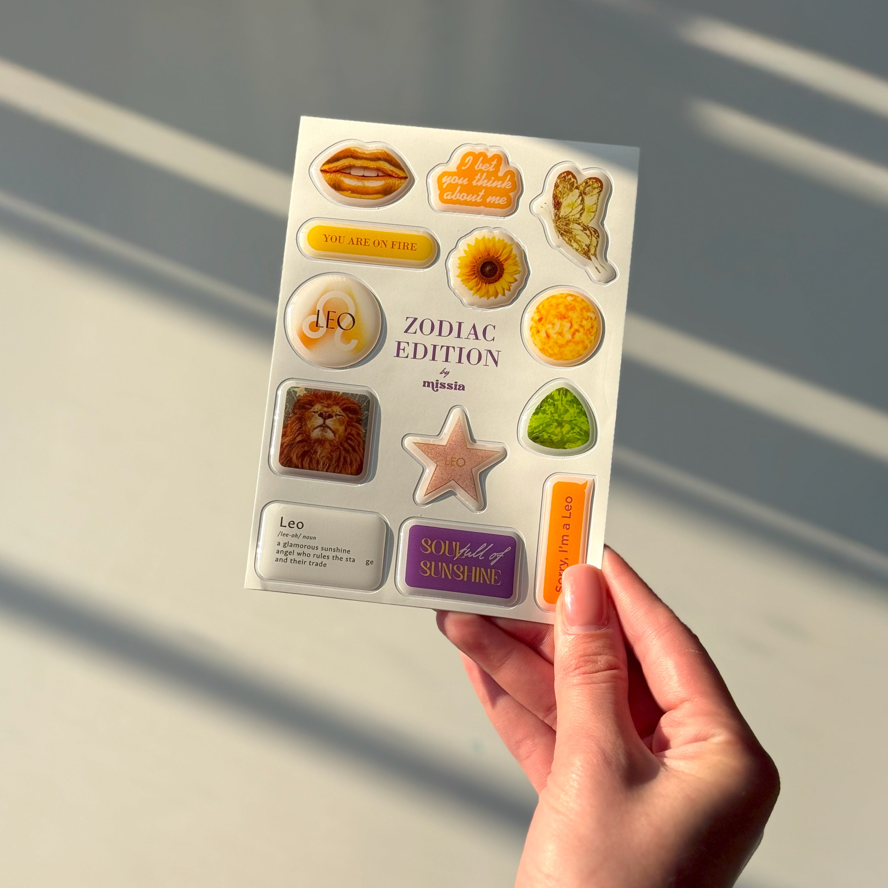 Leo Zodiac Epoxy 3D Sticker Set