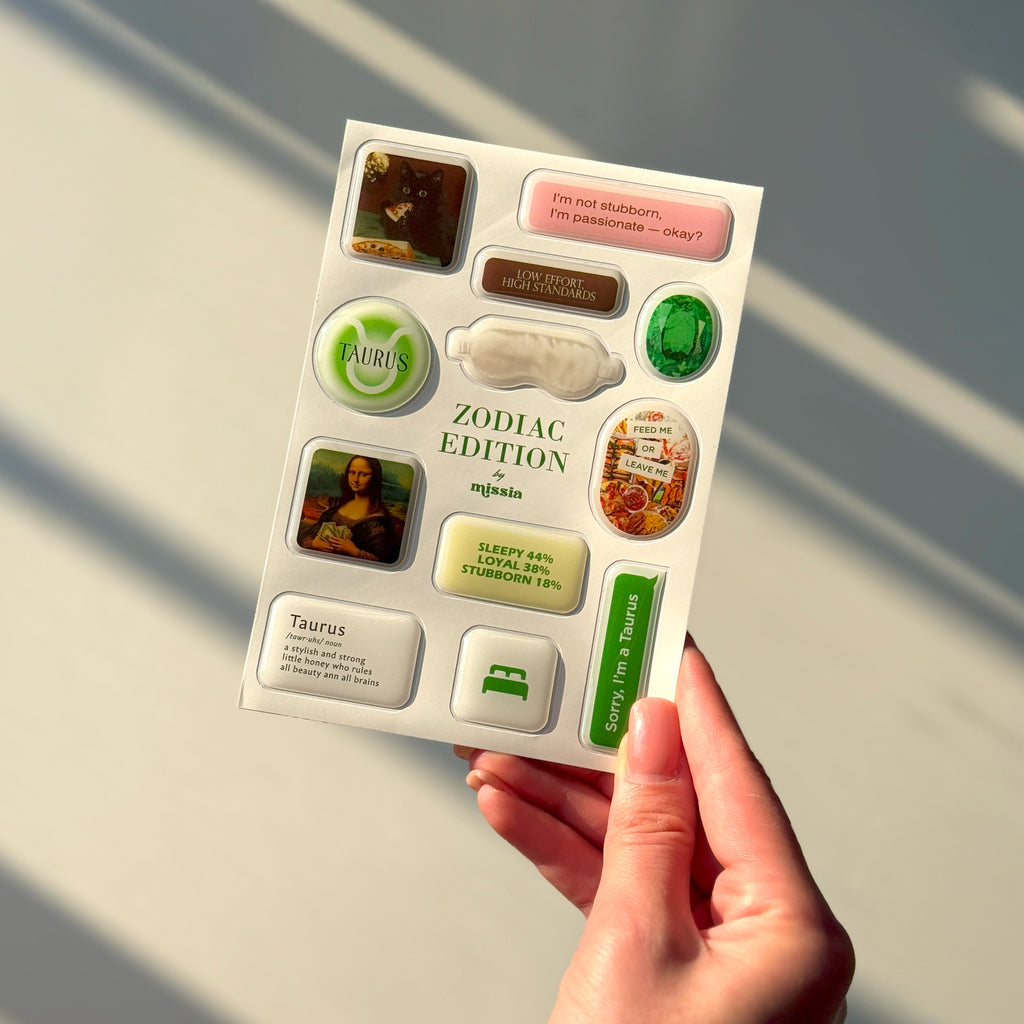 Taurus Zodiac Epoxy 3D Sticker Set
