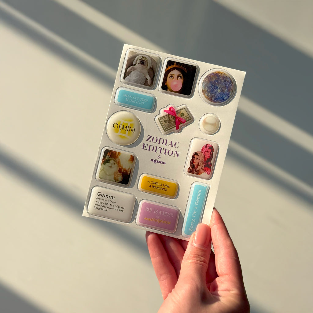 Gemini Zodiac Epoxy 3D Sticker Set