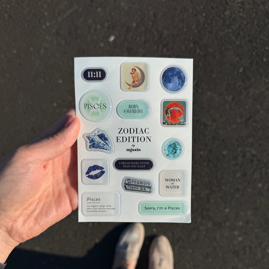 Pisces Zodiac Epoxy 3D Sticker Set
