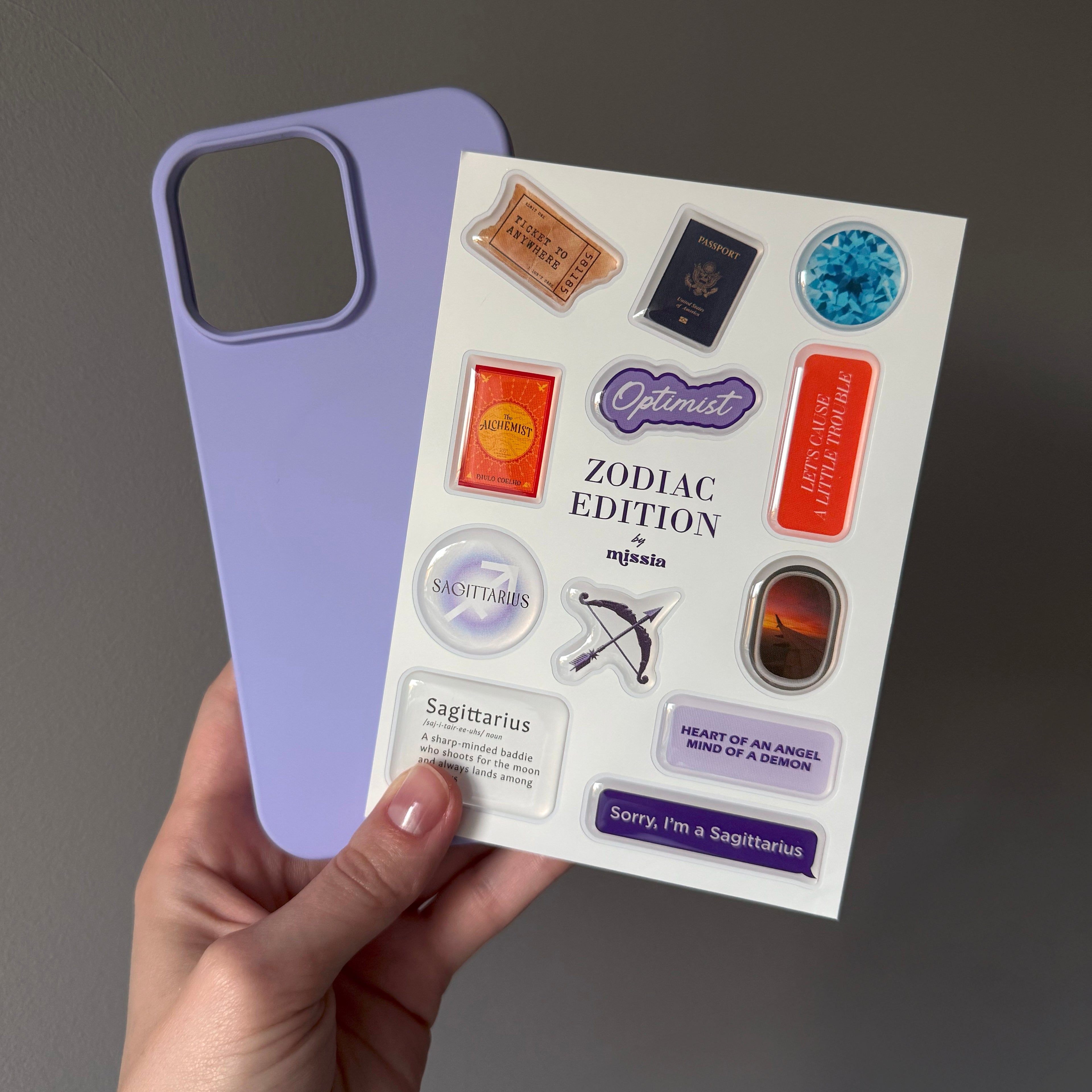 Sagittarius Zodiac Epoxy 3D Sticker Set