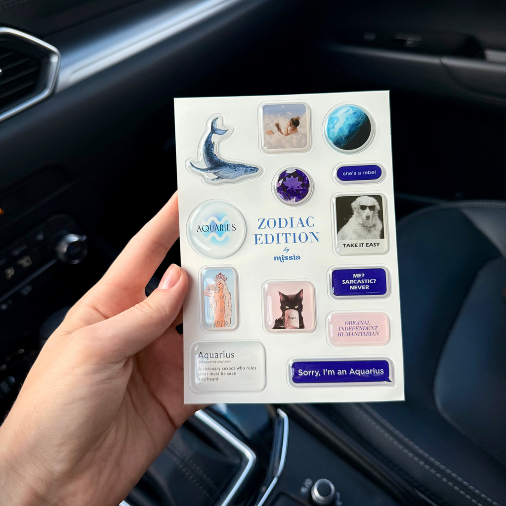 Aquarius Zodiac Epoxy 3D Sticker Set
