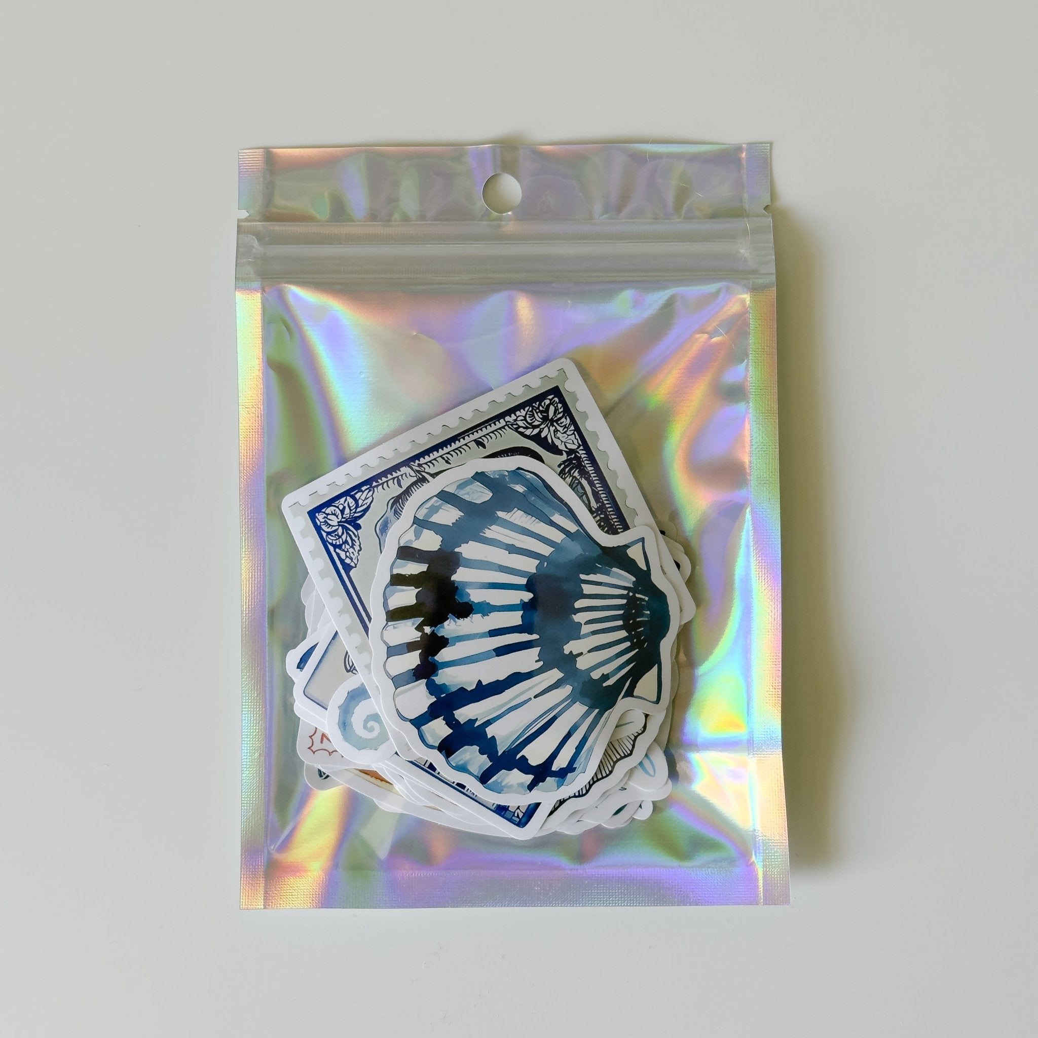 Blue Coastal Aesthetic Sticker Pack – 50 ct | Mediterranean & Summer Collage - MissiaVibes