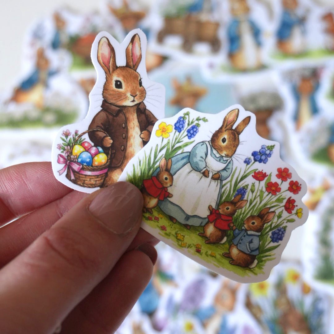 Cute Bunny Sticker Pack – 20 ct | Storybook Cottagecore & Whimsical Aesthetic - MissiaVibes