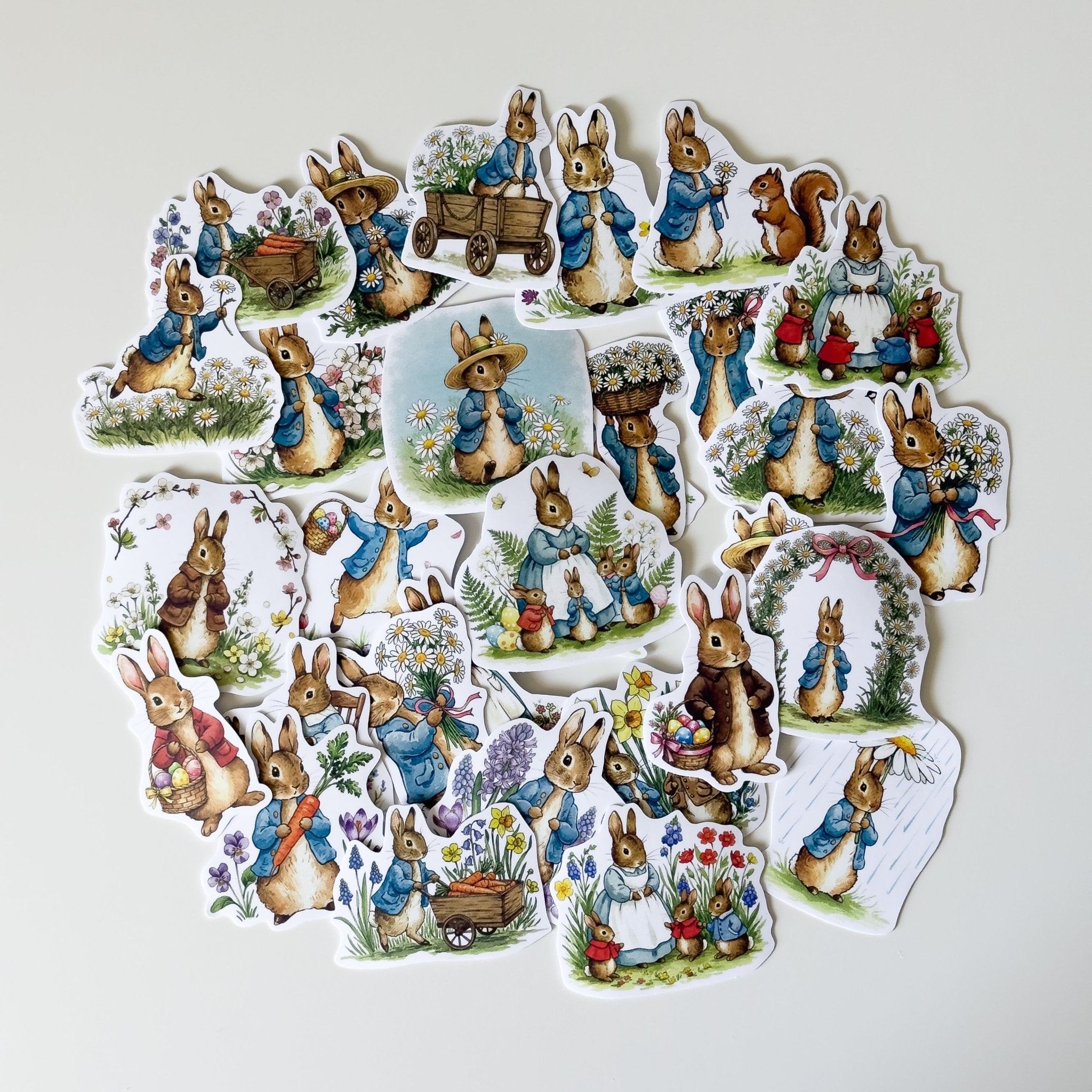 Cute Bunny Sticker Pack – 20 ct | Storybook Cottagecore & Whimsical Aesthetic - MissiaVibes