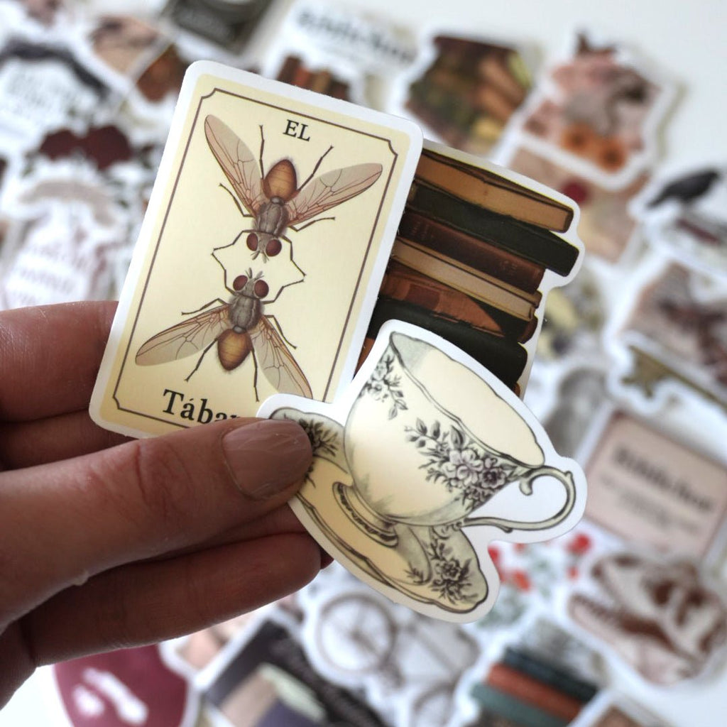 Dark Academia Sticker Pack – 50 ct | Books, Vintage & Moody Aesthetic - MissiaVibes