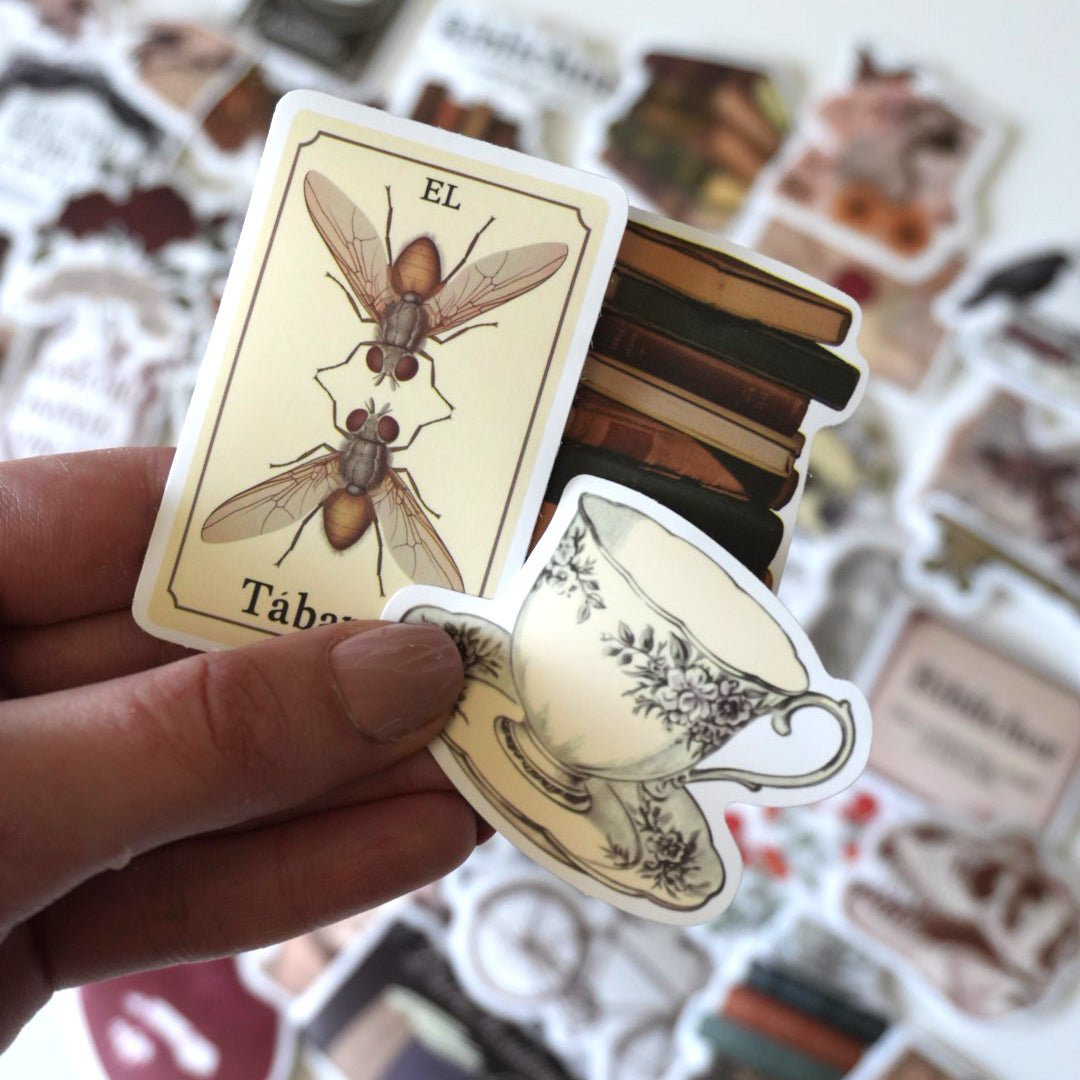 Dark Academia Sticker Pack – 50 ct | Books, Vintage & Moody Aesthetic - MissiaVibes