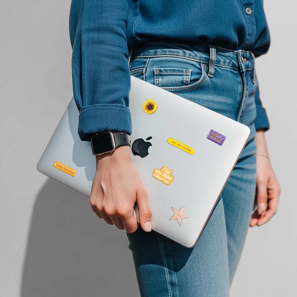 Leo Zodiac 3D Epoxy Sticker Set | Glossy Waterproof Vinyl Stickers for Phone, Laptop & Journals - MissiaVibes