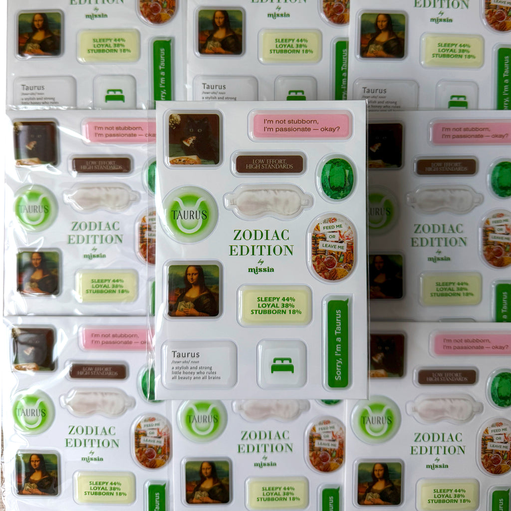 Taurus Zodiac Epoxy 3D Sticker Set