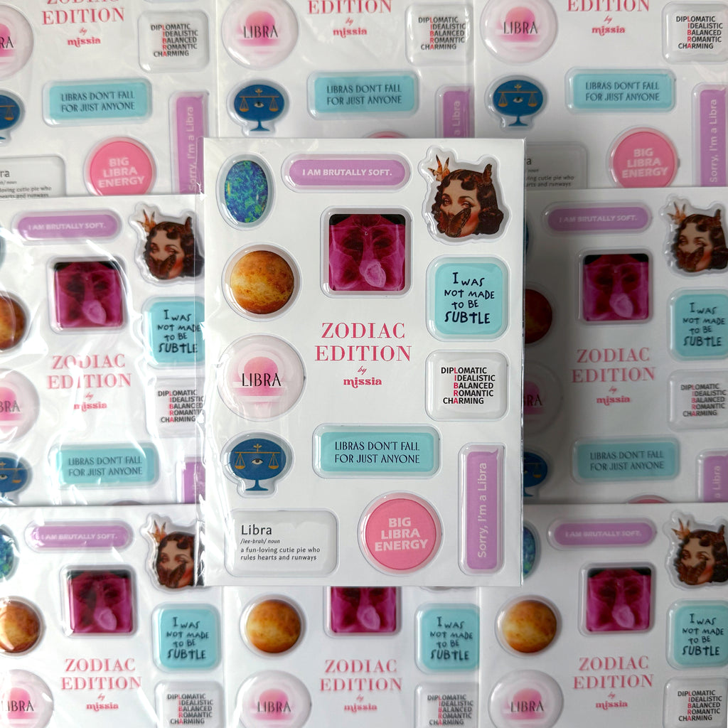 Libra Zodiac Epoxy 3D Sticker Set