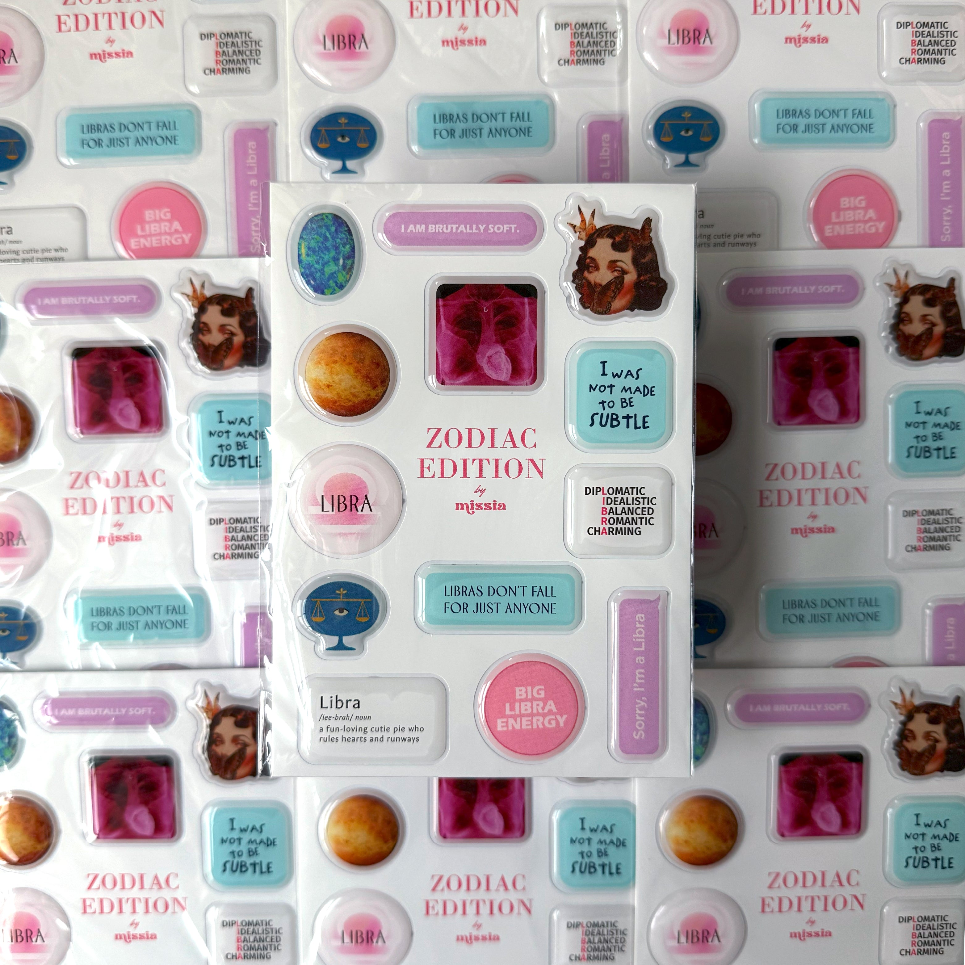Libra Zodiac Epoxy 3D Sticker Set