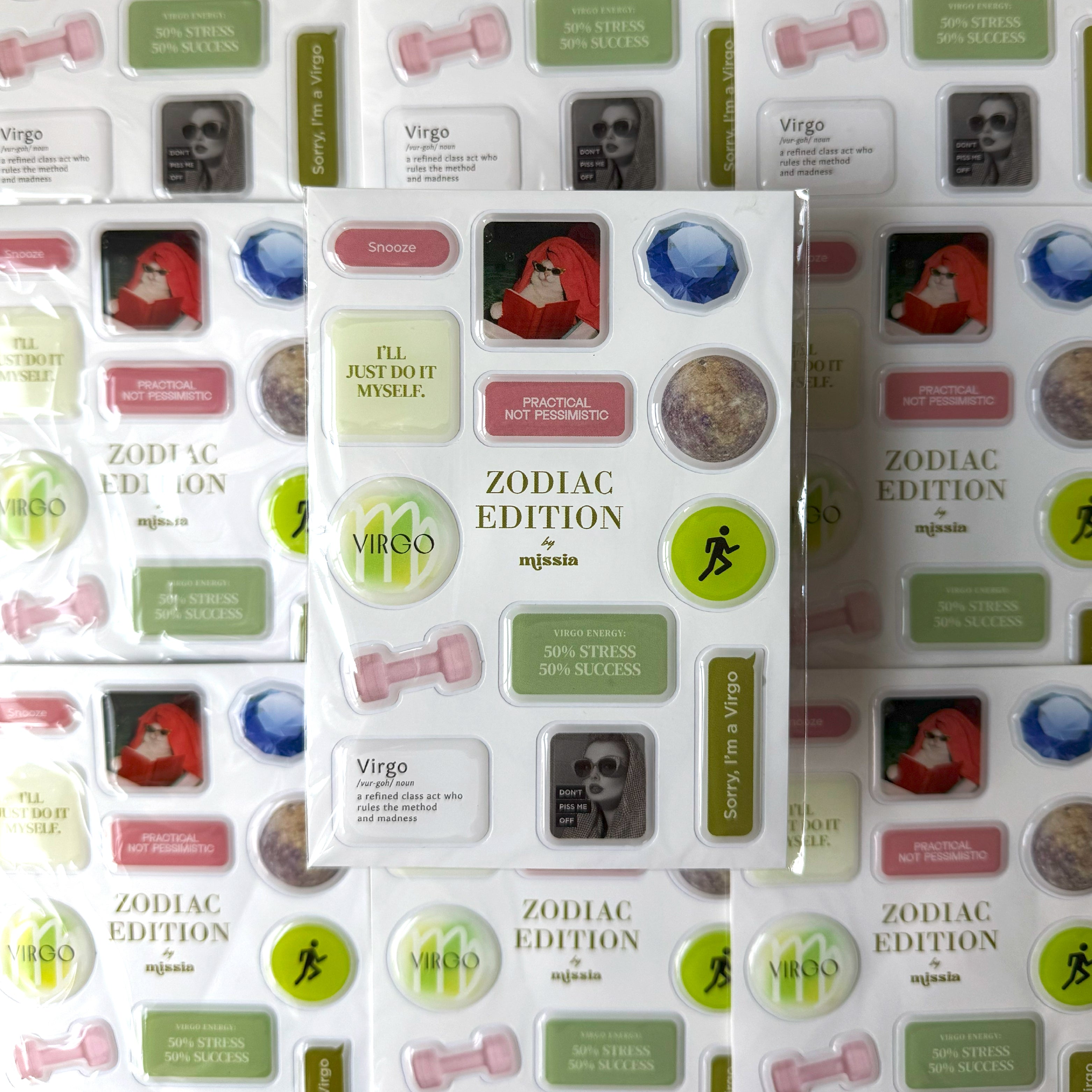 Virgo Zodiac Epoxy Sticker Set
