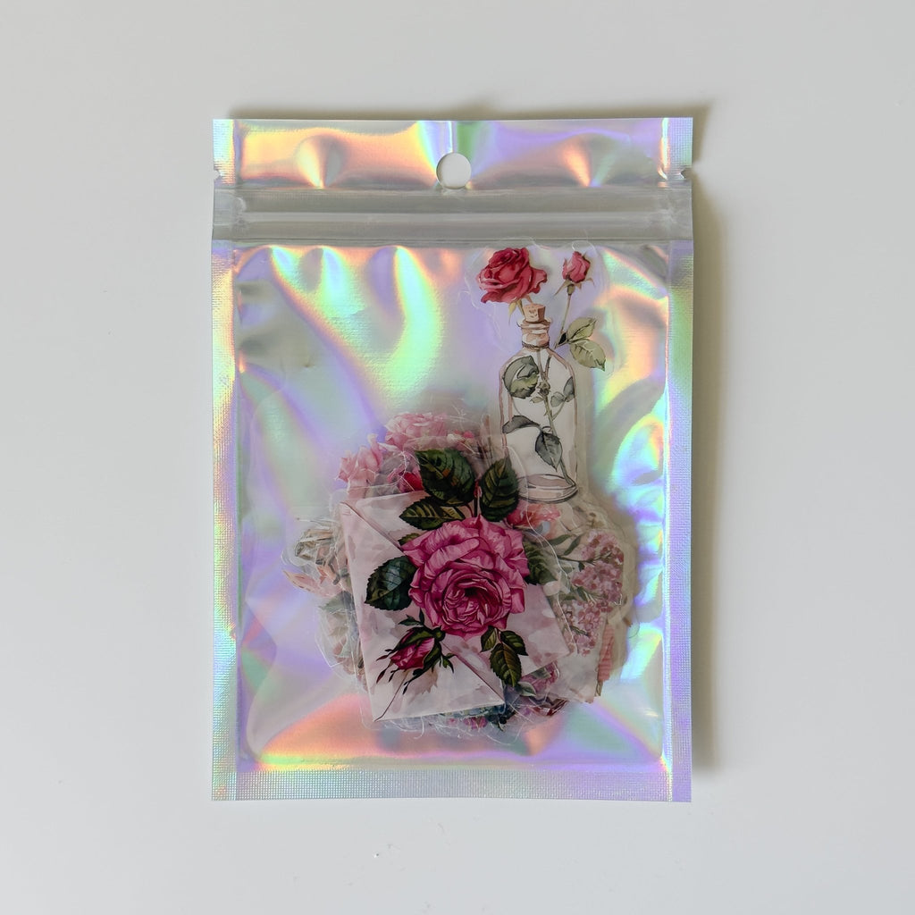 Romantic Floral Sticker Pack – 50 ct | Vintage Roses & Soft Aesthetic Collage - MissiaVibes