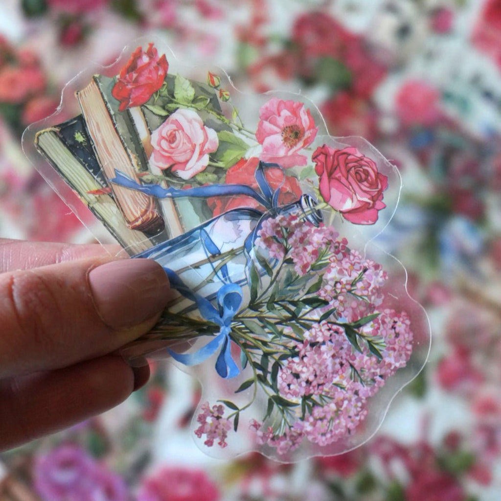 Romantic Floral Sticker Pack – 50 ct | Vintage Roses & Soft Aesthetic Collage - MissiaVibes