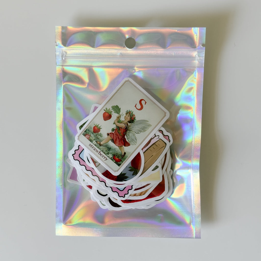 Strawberry Aesthetic Sticker Pack – 50 ct | Cute Vintage & Sweet Collage - MissiaVibes