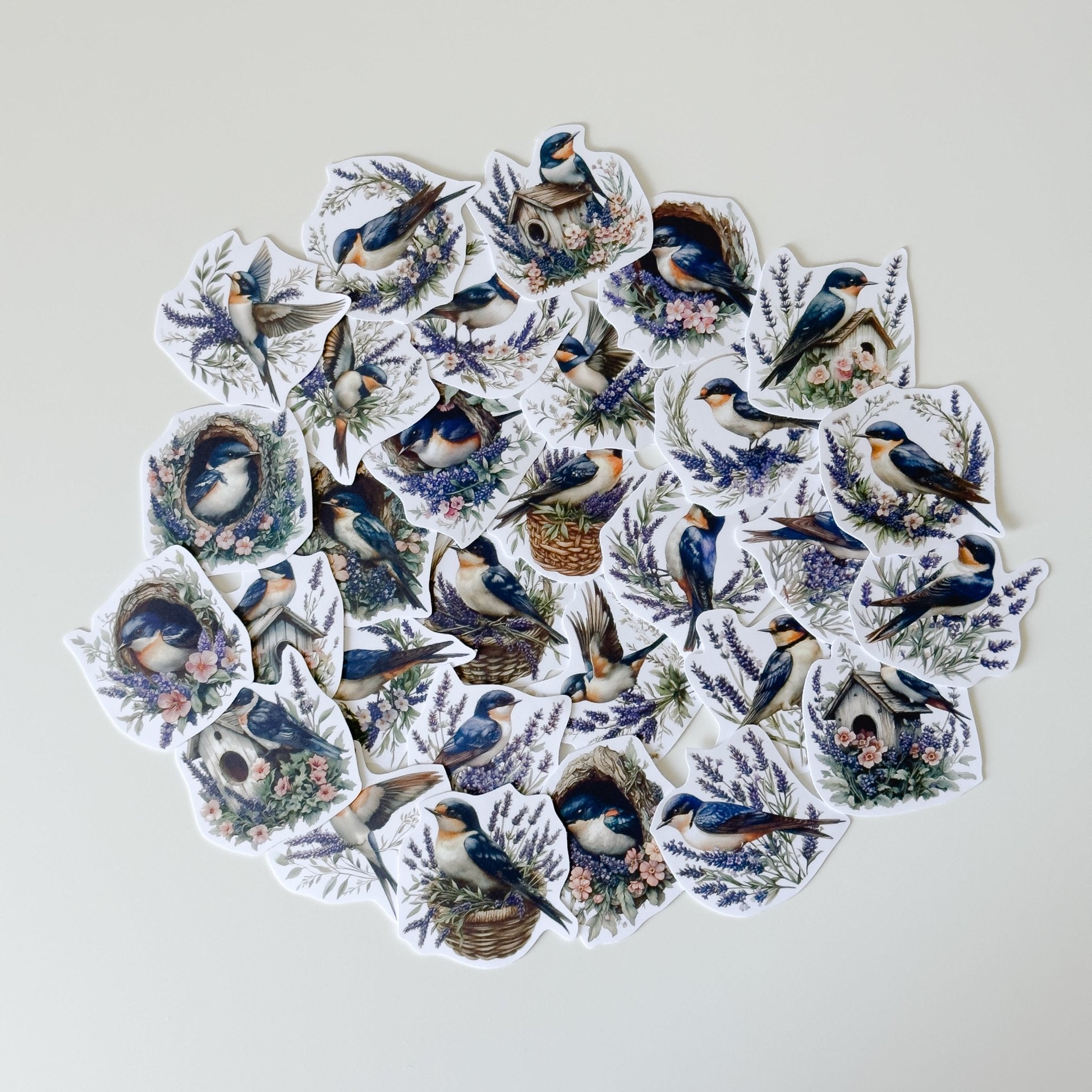 Vintage Bird Sticker Pack – 30 ct | Nature, Floral & Cottagecore Aesthetic - MissiaVibes