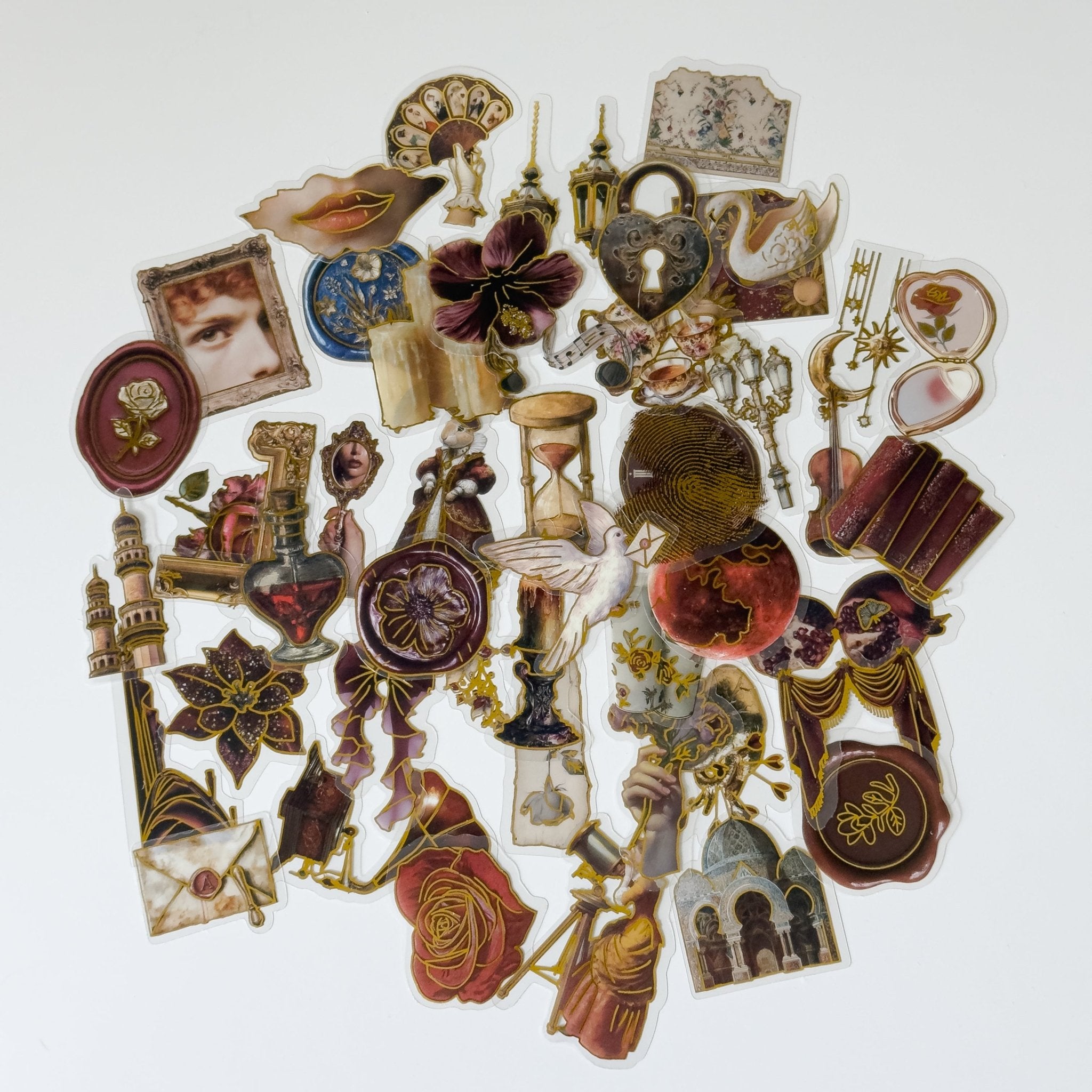 Vintage Gothic Aesthetic Sticker Pack – 50 ct | Dark Academia & Antique Collage - MissiaVibes