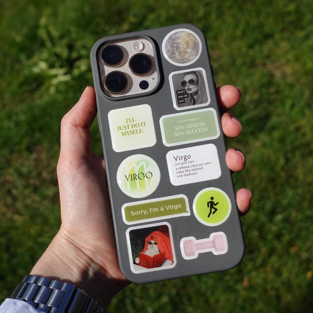 Virgo Zodiac 3D Epoxy Sticker Set | Glossy Waterproof Vinyl Stickers for Phone, Laptop & Journals - MissiaVibes
