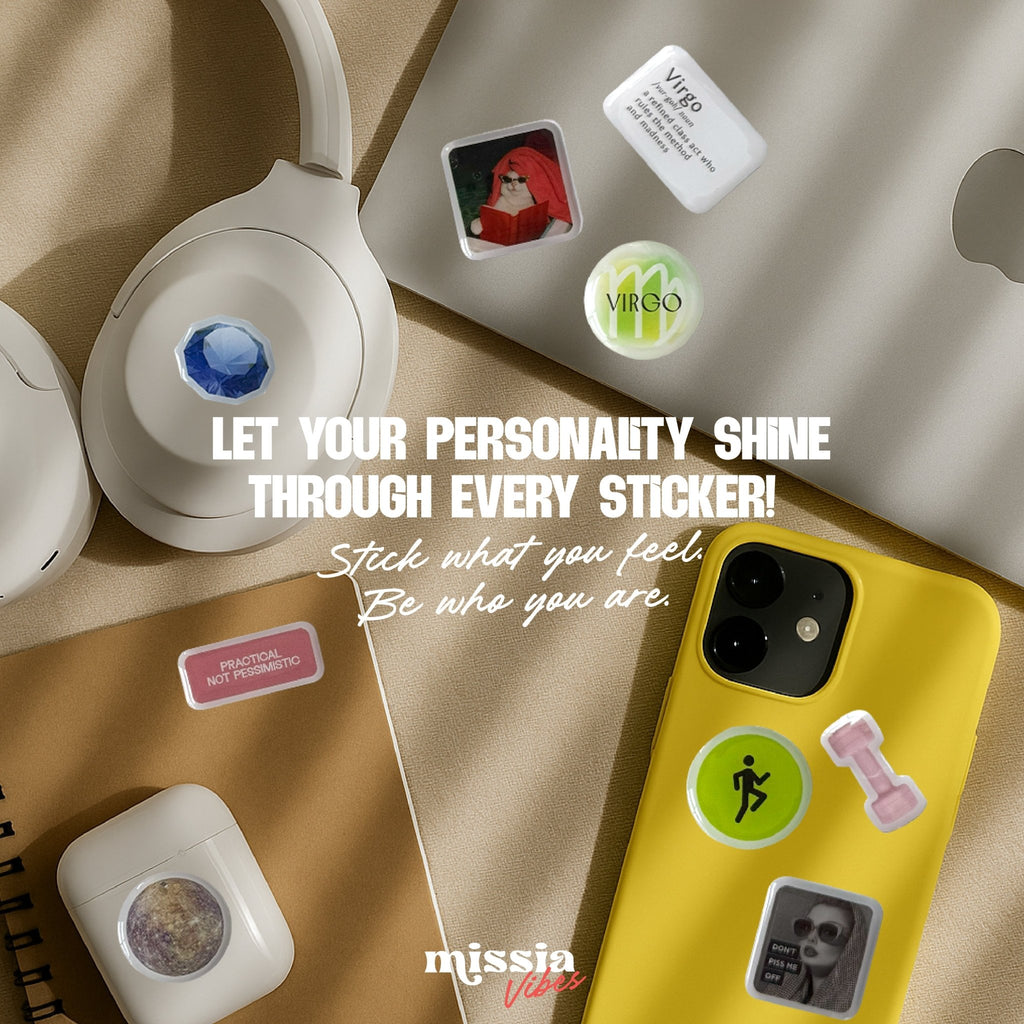 Virgo Zodiac 3D Epoxy Sticker Set | Glossy Waterproof Vinyl Stickers for Phone, Laptop & Journals - MissiaVibes
